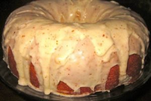 Almond Poundcake with Creamy Almond Glaze
