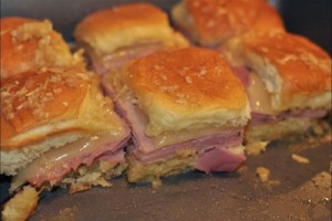 Mini Hot Ham and Cheese Sandwiches